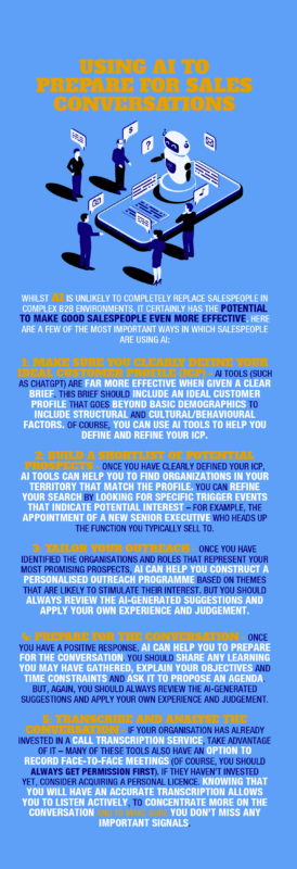 Using AI to prepare for sales conversations infographic