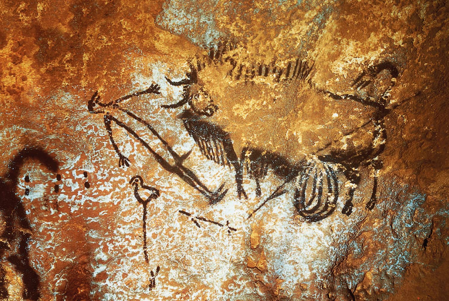 Bird-Headed Man with Bison, Lascaux Cave, France, c. 17,000 BP.